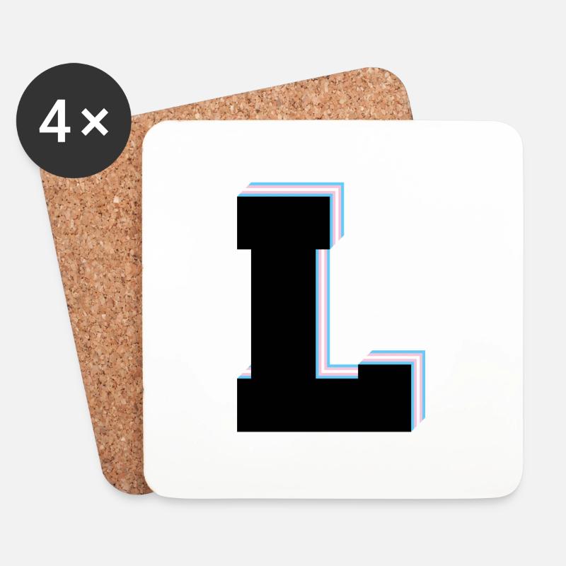 Buchstabe L - Transgender-Flagge - Untersetzer (4er-Set) - Weiß