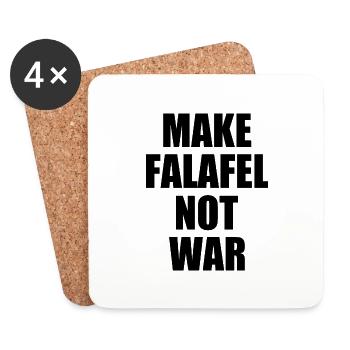 Make falafel not war - Dessous de verre (lot de 4) - blanc - Devant