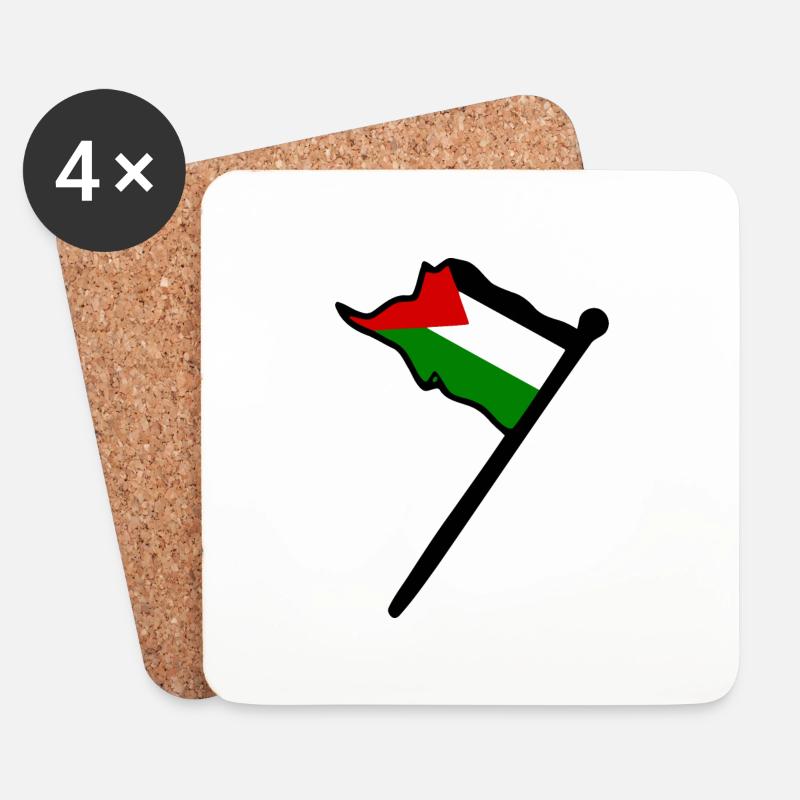Free palestine - Untersetzer (4er-Set) - Weiß