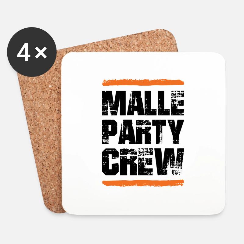 Malle Party Crew - Untersetzer (4er-Set) - Weiß