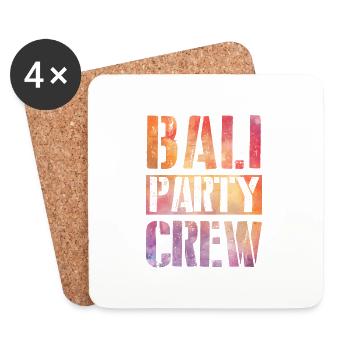 Équipe de fête de Bali - Dessous de verre (lot de 4) - blanc - Devant