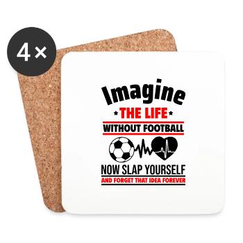 Cadeau pour la fête des pères – Football pour toujours ! - Dessous de verre (lot de 4) - blanc - Devant