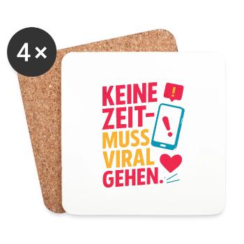 Pas le temps – doit devenir viral. - Dessous de verre (lot de 4) - blanc - Devant