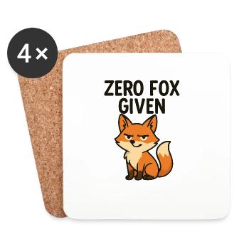 Minimalistische freche Fuchs-Illustration - Untersetzer (4er-Set) - Weiß - Vorne