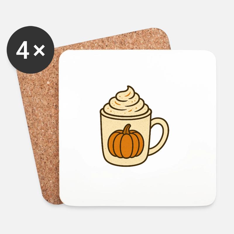 Pumpkin Spice - Untersetzer (4er-Set) - Weiß