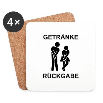 Spruch Getränke Rückgabe Geschenk provokant WC Klo - Untersetzer (4er-Set) - Weiß - Vorne