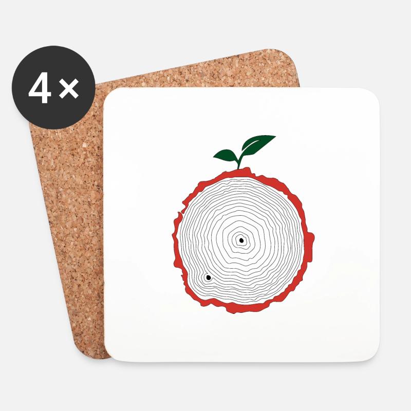 Apfelbaum - Untersetzer (4er-Set) - Weiß