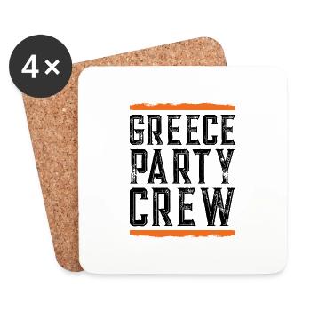 Équipe de fête en Grèce - Dessous de verre (lot de 4) - blanc - Devant