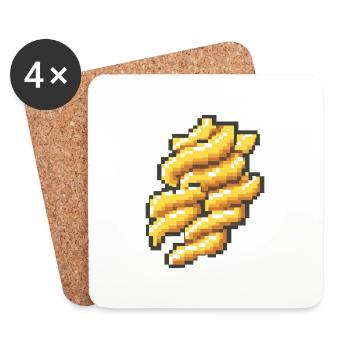 Nudeln Pasta Pixel Gamer - Untersetzer (4er-Set) - Weiß - Vorne