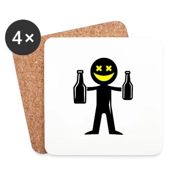 Stick Figure Beer - Coasters (set of 4) - white - Front