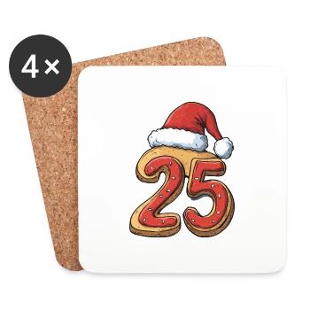 25 Nombre Noël - Dessous de verre (lot de 4) - blanc - Devant