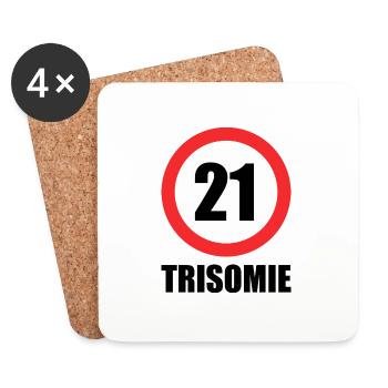 Downsyndrom - Untersetzer (4er-Set) - Weiß - Vorne