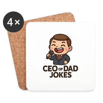 CEO of Dad Jokes - Coasters (set of 4) - white - Front