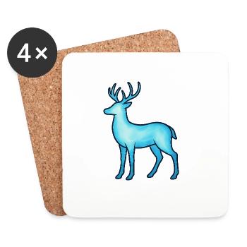 Soul Animal and Guardian Being: Deer - Coasters (set of 4) - white - Front