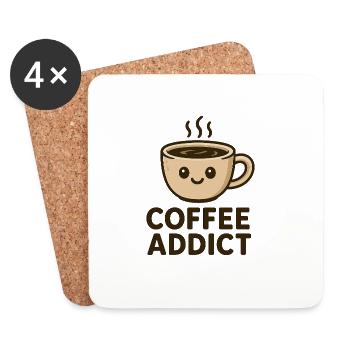 Coffee addict - Untersetzer (4er-Set) - Weiß - Vorne