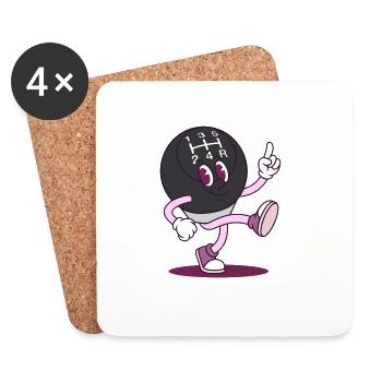 Dessin animé de la danseuse à boutons - Dessous de verre (lot de 4) - blanc - Devant