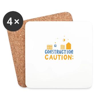 Construction Caution Flying Tools & Offensive - Untersetzer (4er-Set) - Weiß - Vorne