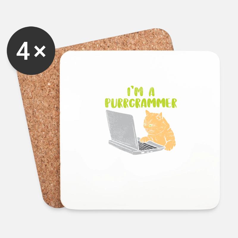 I'm A Purrgrammer Für Computer Programmierer - Untersetzer (4er-Set) - Weiß