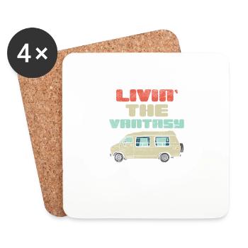 Living The Vantasy For Campers - Coasters (set of 4) - white - Front