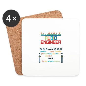 Audio Engineer Definition - Coasters (set of 4) - white - Front