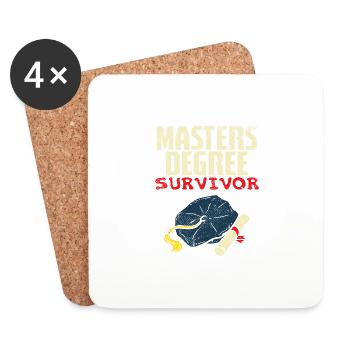 Masters Degree Survivor - Coasters (set of 4) - white - Front
