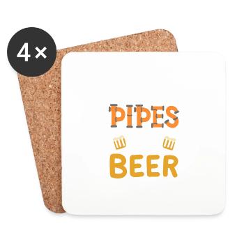 Will Fit Pipes For Beer - Untersetzer (4er-Set) - Weiß - Vorne