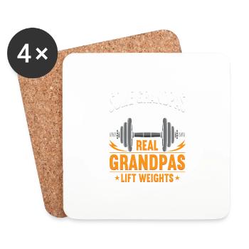 Real Grandpas Lift Weights - Untersetzer (4er-Set) - Weiß - Vorne