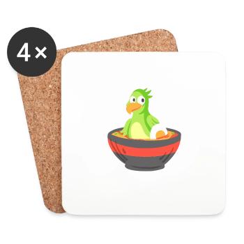Cockatiel in a Ramen bowl - Untersetzer (4er-Set) - Weiß - Vorne