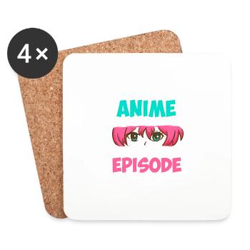 This Is My Anime Watching - Untersetzer (4er-Set) - Weiß - Vorne