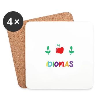 Mi Corazon Late En Dos Idiomas - Untersetzer (4er-Set) - Weiß - Vorne