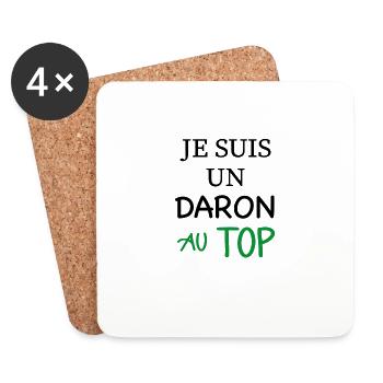Je suis un daron au top - Dessous de verre (lot de 4) - blanc - Devant