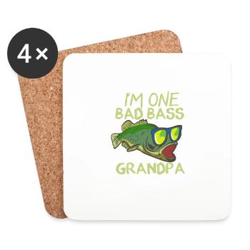 I'm One Bad Bass Grandpa - Untersetzer (4er-Set) - Weiß - Vorne
