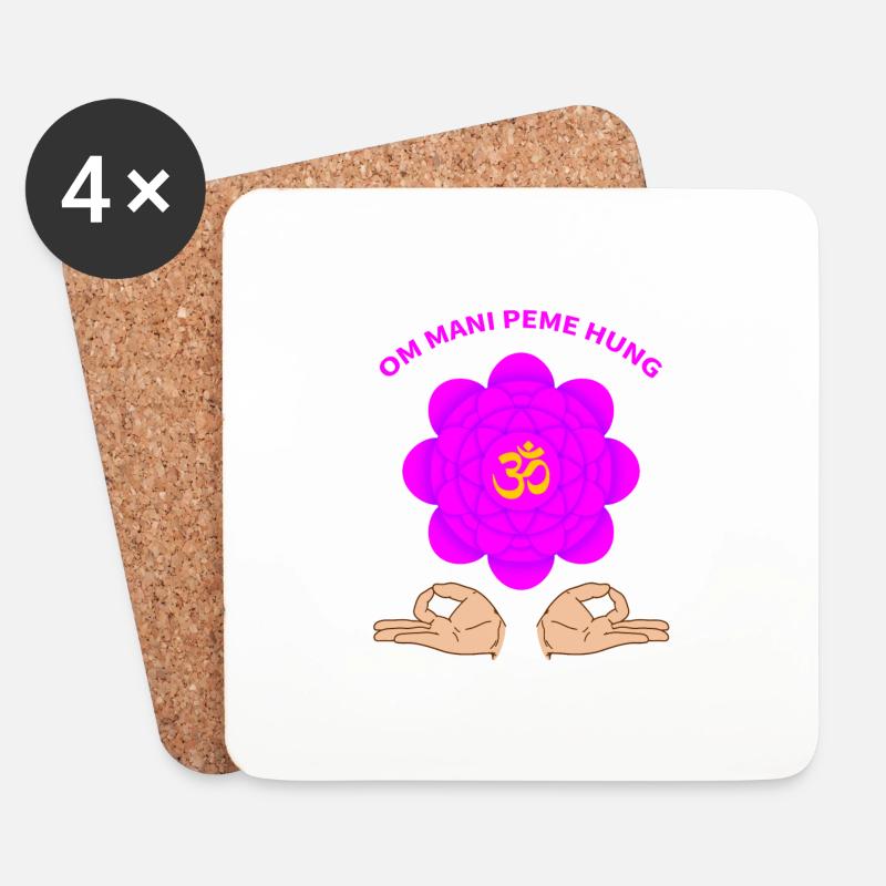 OM MANI FAME HUNG Mantra - Untersetzer (4er-Set) - Weiß
