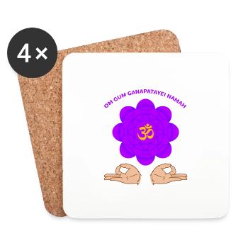 Mantra OM GUM GANAPATAYEI NAMAH - Untersetzer (4er-Set) - Weiß - Vorne