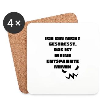 Lustiger Spruch T-Shirt Ich bin nicht gestresst... - Untersetzer (4er-Set) - Weiß - Vorne