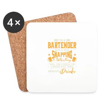 I'm A Bartender Not A Dog - Untersetzer (4er-Set) - Weiß - Vorne