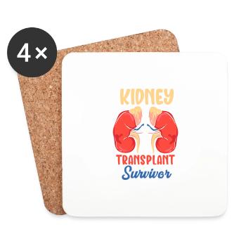 Kidney Transplant Survivor - Untersetzer (4er-Set) - Weiß - Vorne