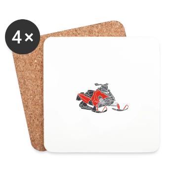 This Girl Loves Her Snowmobile - Untersetzer (4er-Set) - Weiß - Vorne