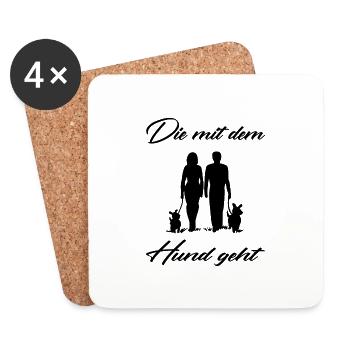 Hund - Untersetzer (4er-Set) - Weiß - Vorne