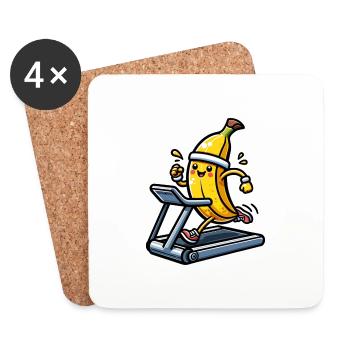 Banane en cours d’exécution - Dessous de verre (lot de 4) - blanc - Devant