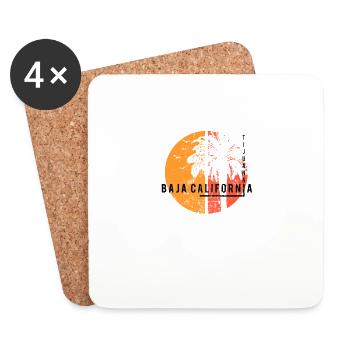 Artistic Tijuana Baja California Mexico Cool Palm - Coasters (set of 4) - white - Front