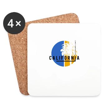 Los Angeles, Kalifornien, stilvolles University College - Untersetzer (4er-Set) - Weiß - Vorne