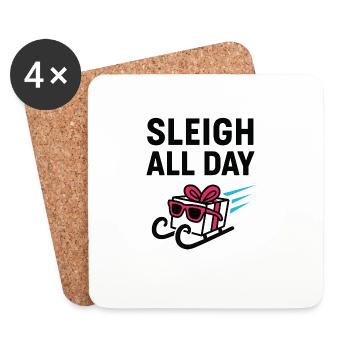Sleigh All Day. - Untersetzer (4er-Set) - Weiß - Vorne