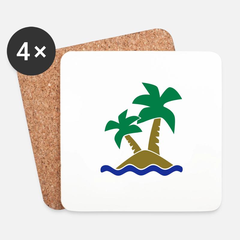 Insel - Untersetzer (4er-Set) - Weiß