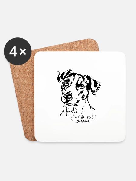 JACK RUSSELL TERRIER Portrait Wilsigns - Untersetzer (4er-Set) - Weiß