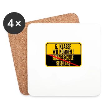 5. klasse wir kommen Grundschule Abschluss Schule - Untersetzer (4er-Set) - Weiß - Vorne