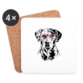 LOUISIANA CATAHOULA LEOPARD DOG Glasses Wilsigns - Coasters (set of 4) - white - Front