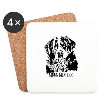 BERNESE MOUNTAIN DOG loved by Bernese Mountain Dog - Coasters (set of 4) - white - Front