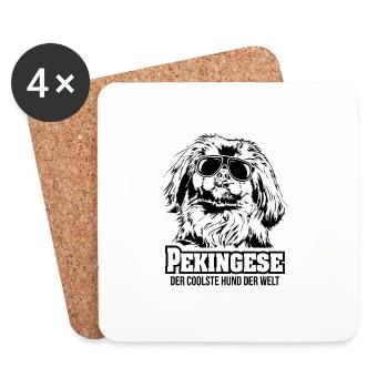 PEKINGESE coolster Hund Hundespruch Wilsigns Hunde - Untersetzer (4er-Set) - Weiß - Vorne