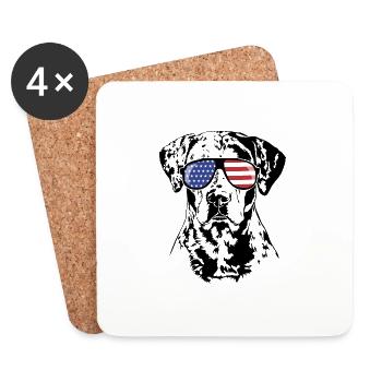 CATAHOULA LEOPARD DOG Amerika Fahne Sonnenbrille - Untersetzer (4er-Set) - Weiß - Vorne